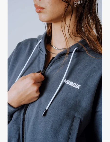 NEBBIA Zip-up Hoodie POWER gray