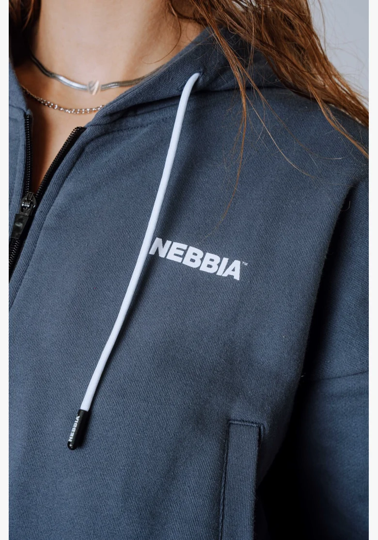NEBBIA Zip-up Hoodie POWER gray