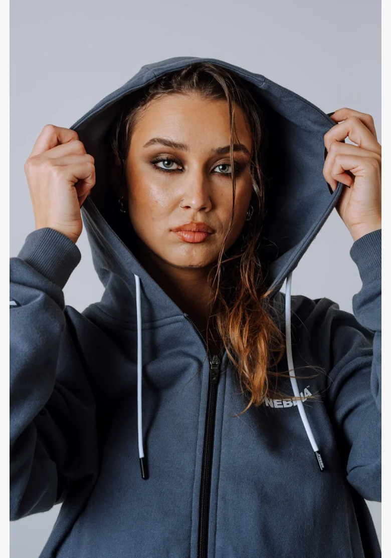 NEBBIA Zip-up Hoodie POWER gray