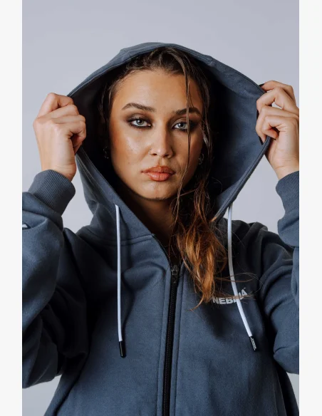 NEBBIA Zip-up Hoodie POWER gray