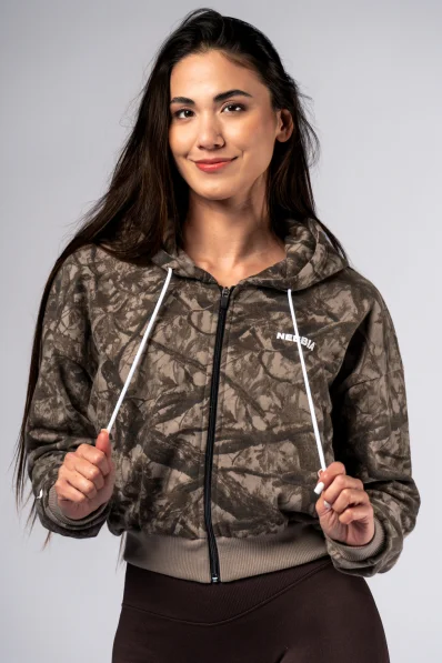 NEBBIA Zip Hoodie POWER Camo pale