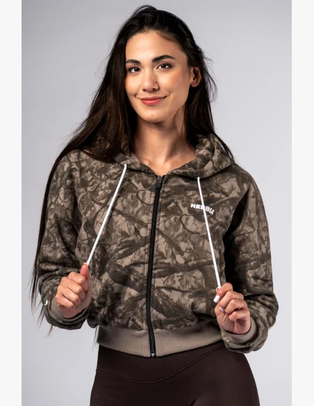 NEBBIA Zip Hoodie POWER Camo pale