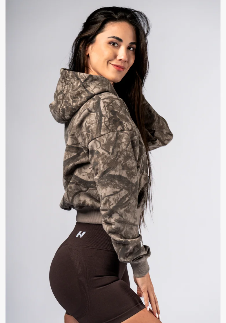 NEBBIA Zip Hoodie POWER Camo pale