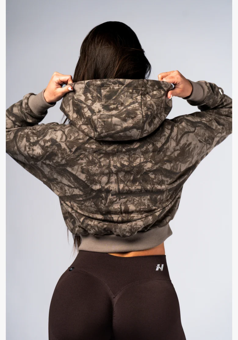 NEBBIA Zip Hoodie POWER Camo pale