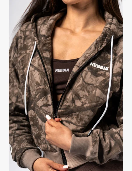 NEBBIA Zip Hoodie POWER Camo pale