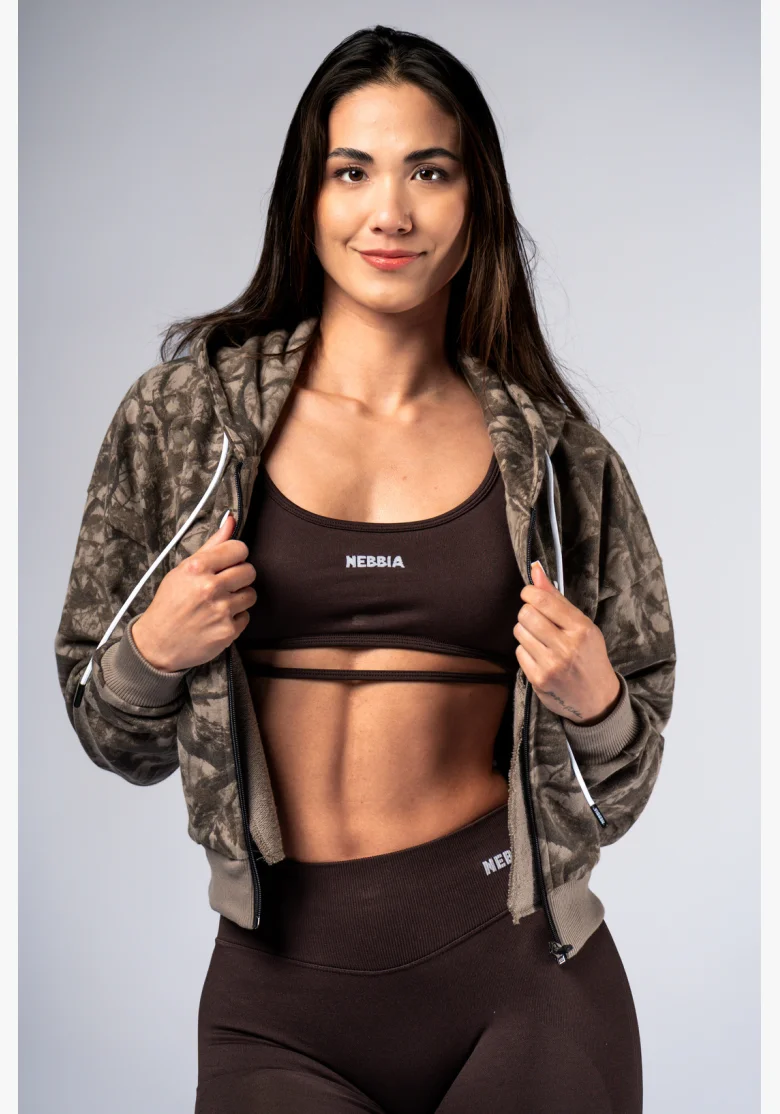 NEBBIA Zip Hoodie POWER Camo pale