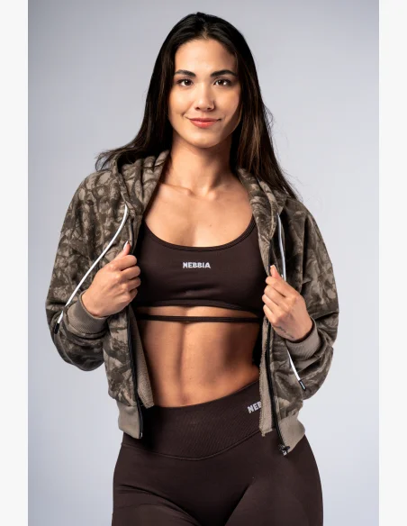 NEBBIA Zip Hoodie POWER Camo pale