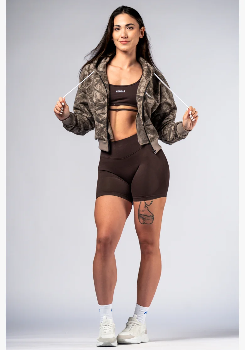 NEBBIA Zip Hoodie POWER Camo pale