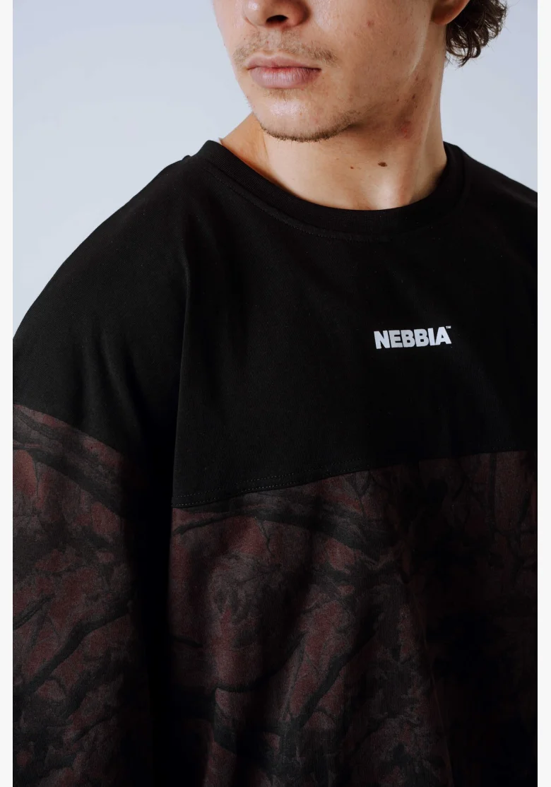 NEBBIA Oversized t-shirt POWER Camo dark