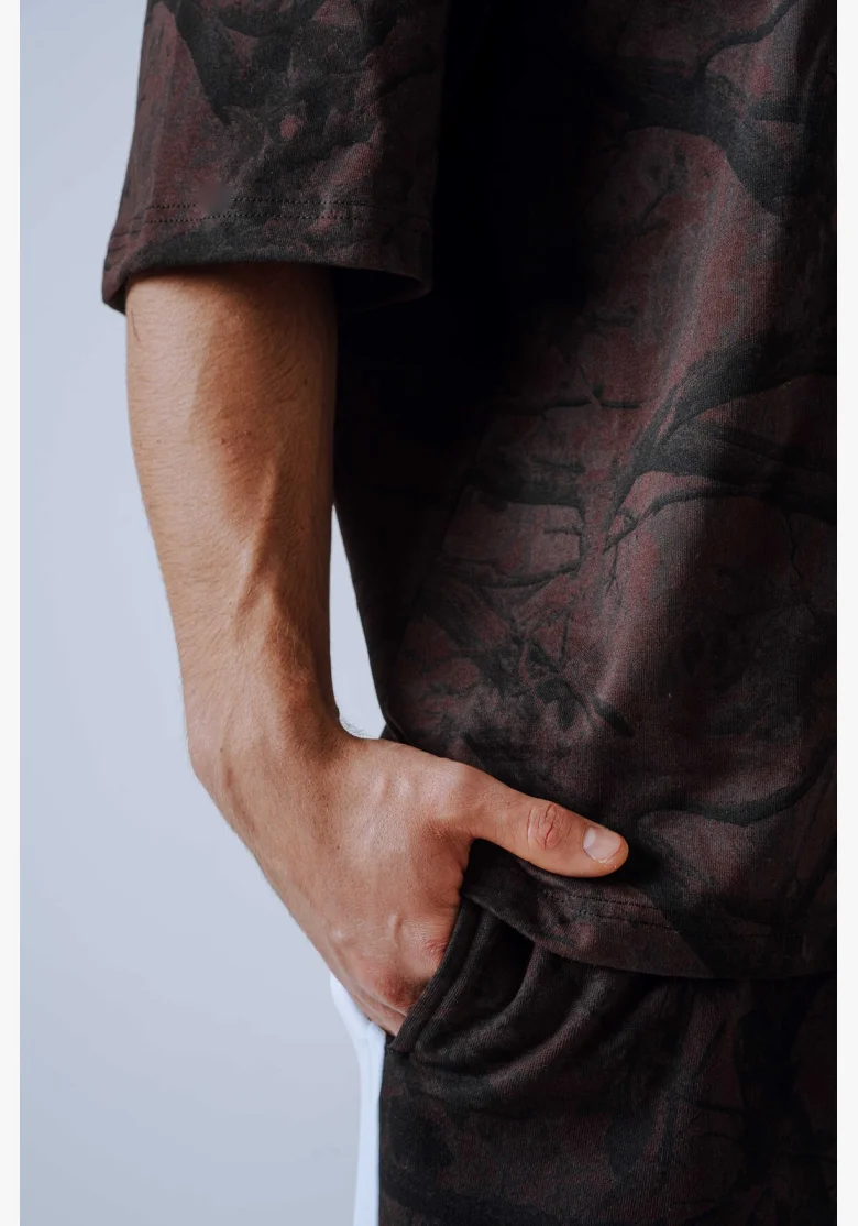 NEBBIA Oversized t-shirt POWER Camo dark