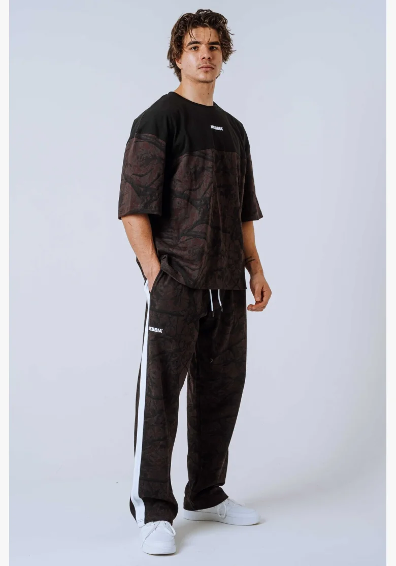NEBBIA Oversized t-shirt POWER Camo dark