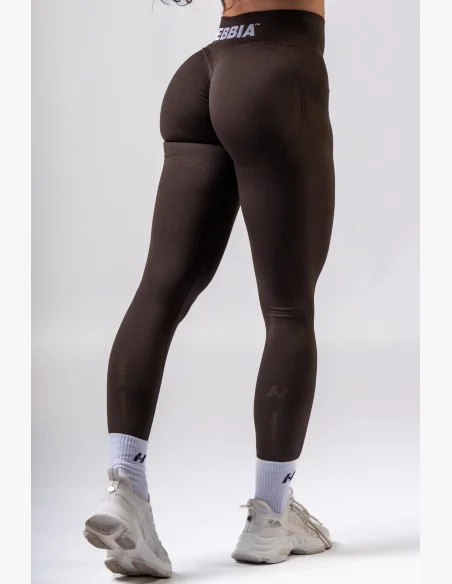 NEBBIA High-waist push-up leggings POWER brown