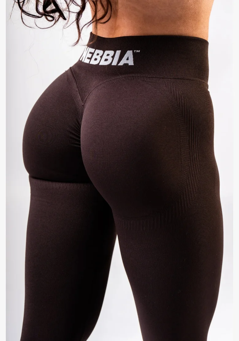 NEBBIA High-waist push-up leggings POWER brown