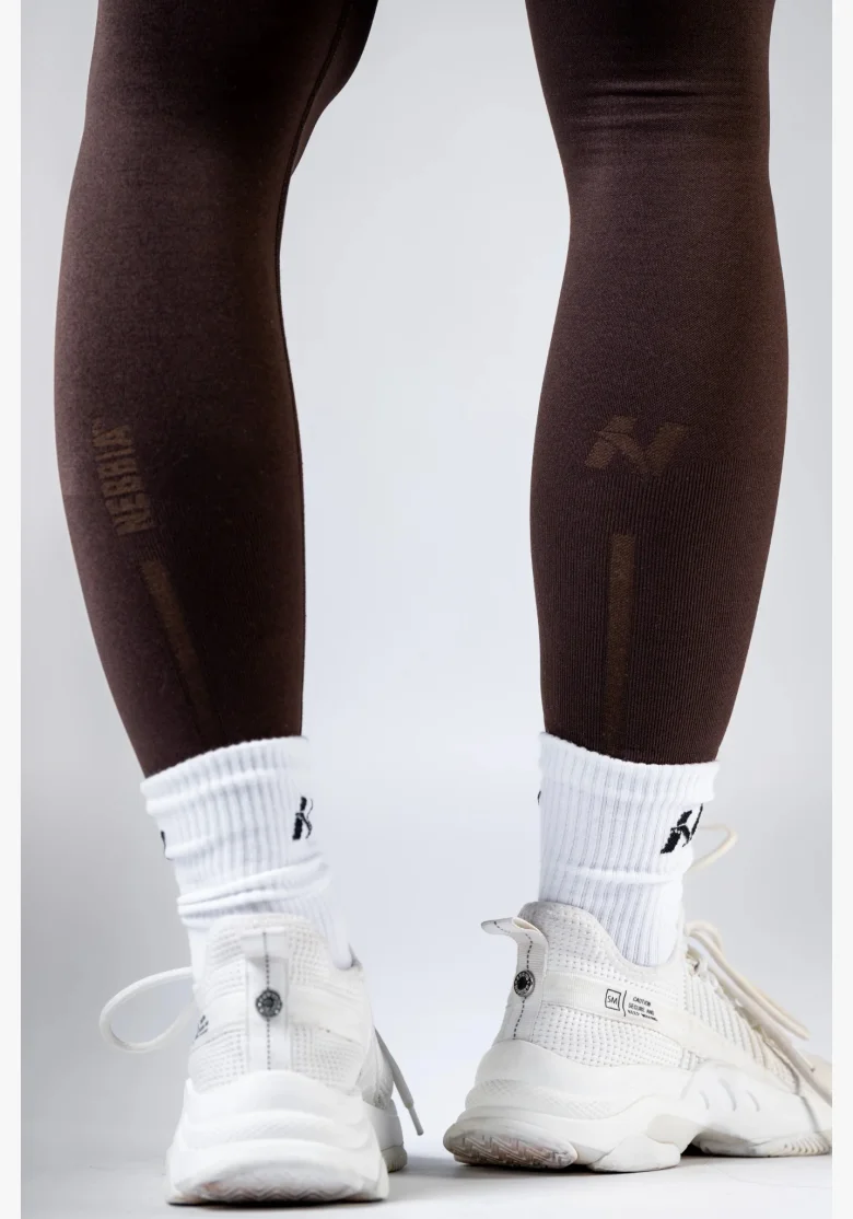 NEBBIA High-waist push-up leggings POWER brown