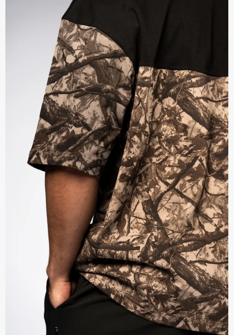 NEBBIA Oversized t-shirt POWER Camo pale