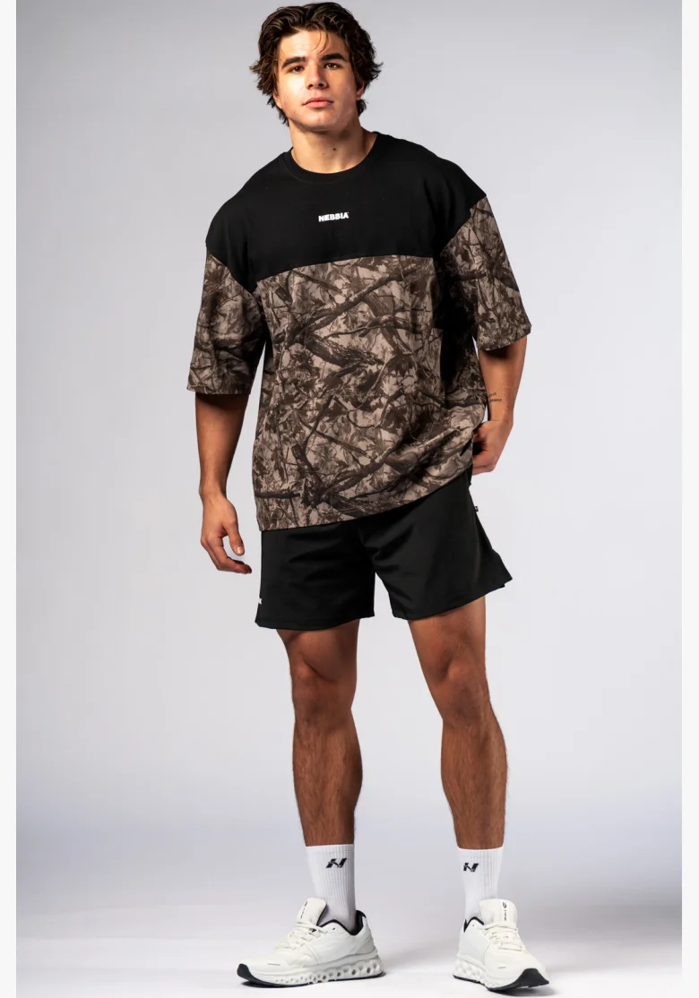 NEBBIA Oversized t-shirt POWER Camo pale