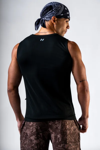NEBBIA Seamless sleeveless t-shirt POWER black 2