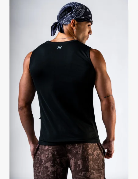 NEBBIA Seamless sleeveless t-shirt POWER black