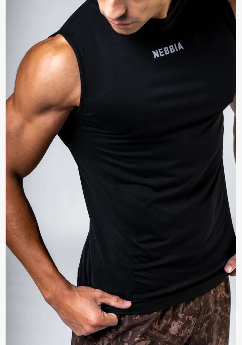 NEBBIA Seamless sleeveless t-shirt POWER black