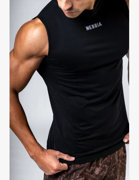 NEBBIA Seamless sleeveless t-shirt POWER black