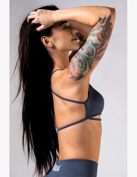 NEBBIA Open-back sports bra POWER gray