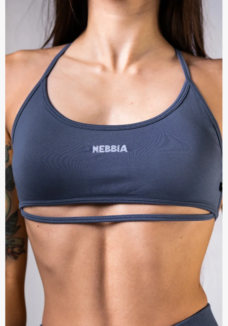 NEBBIA Open-back sports bra POWER gray