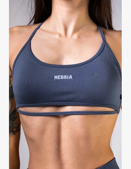 NEBBIA Open-back sports bra POWER gray