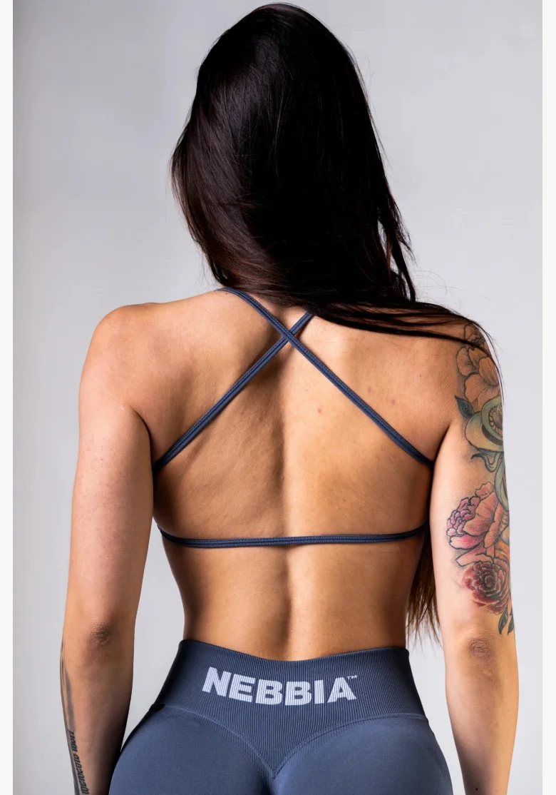 NEBBIA Open-back sports bra POWER gray