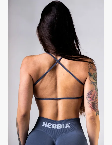 NEBBIA Open-back sports bra POWER gray