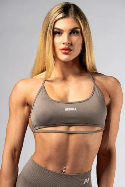 NEBBIA Open-back sports bra POWER beige