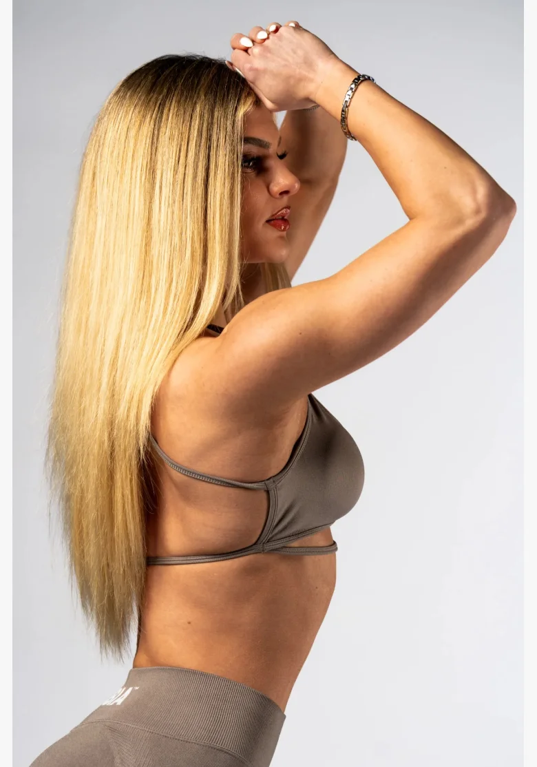 NEBBIA Open-back sports bra POWER beige
