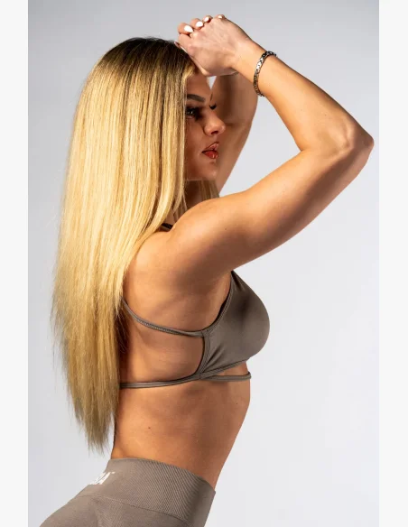 NEBBIA Open-back sports bra POWER beige
