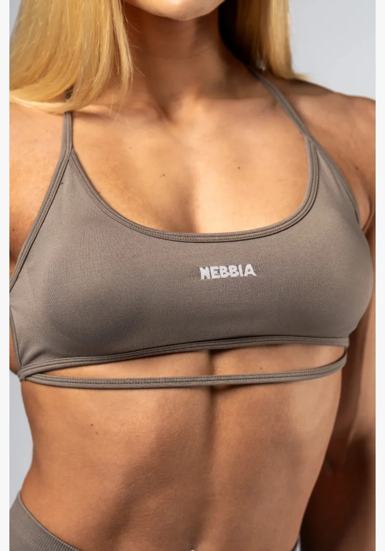 NEBBIA Open-back sports bra POWER beige