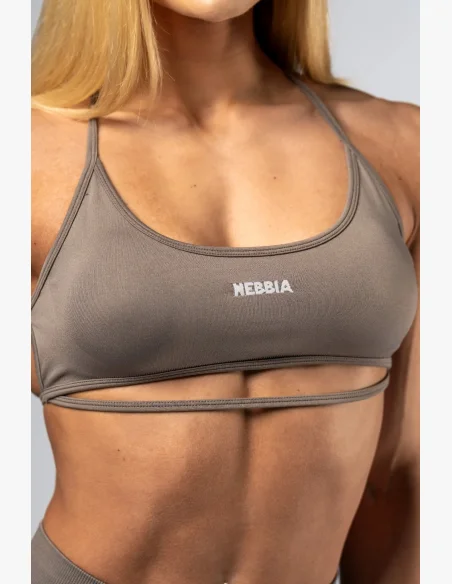 NEBBIA Open-back sports bra POWER beige