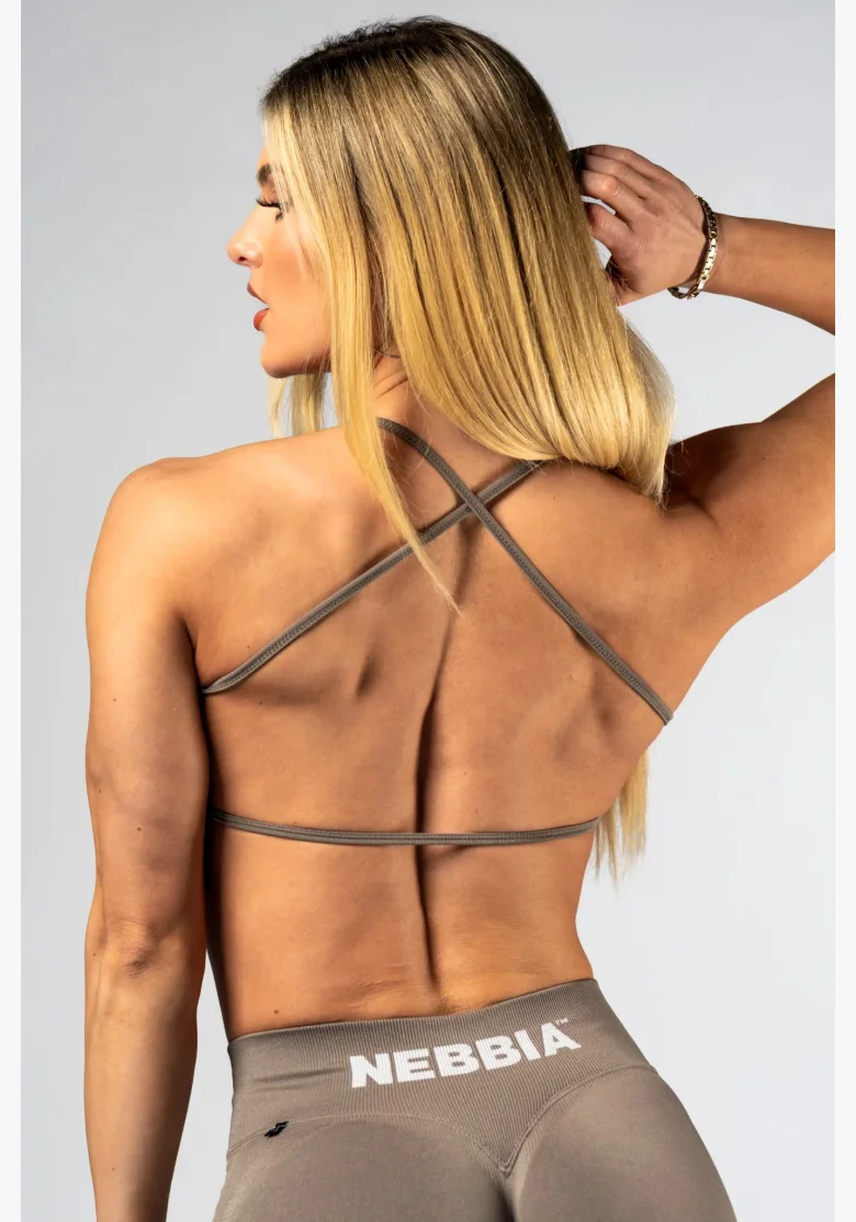 NEBBIA Open-back sports bra POWER beige