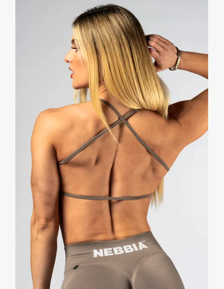 NEBBIA Open-back sports bra POWER beige