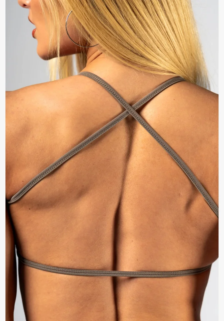 NEBBIA Open-back sports bra POWER beige