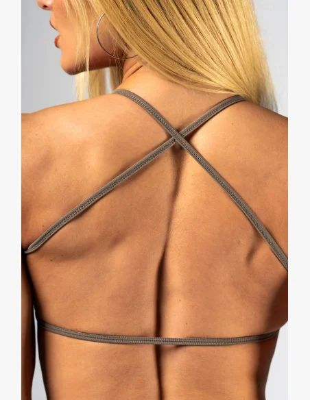 NEBBIA Open-back sports bra POWER beige