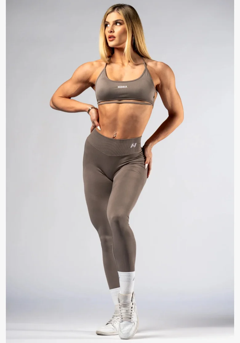NEBBIA Open-back sports bra POWER beige