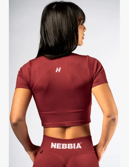 NEBBIA Seamless crop top with short sleeve POWER red