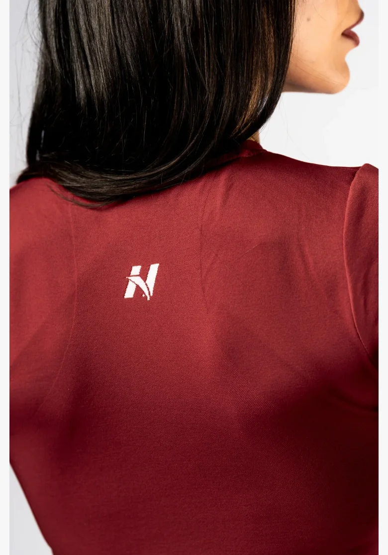 NEBBIA Seamless crop top with short sleeve POWER red