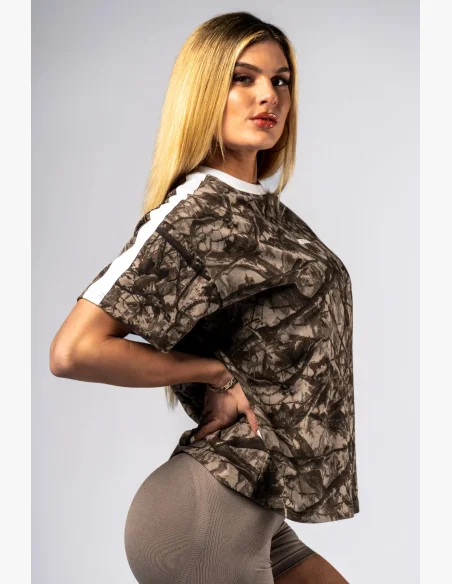 NEBBIA Relaxed fit t-shirt POWER camo beige