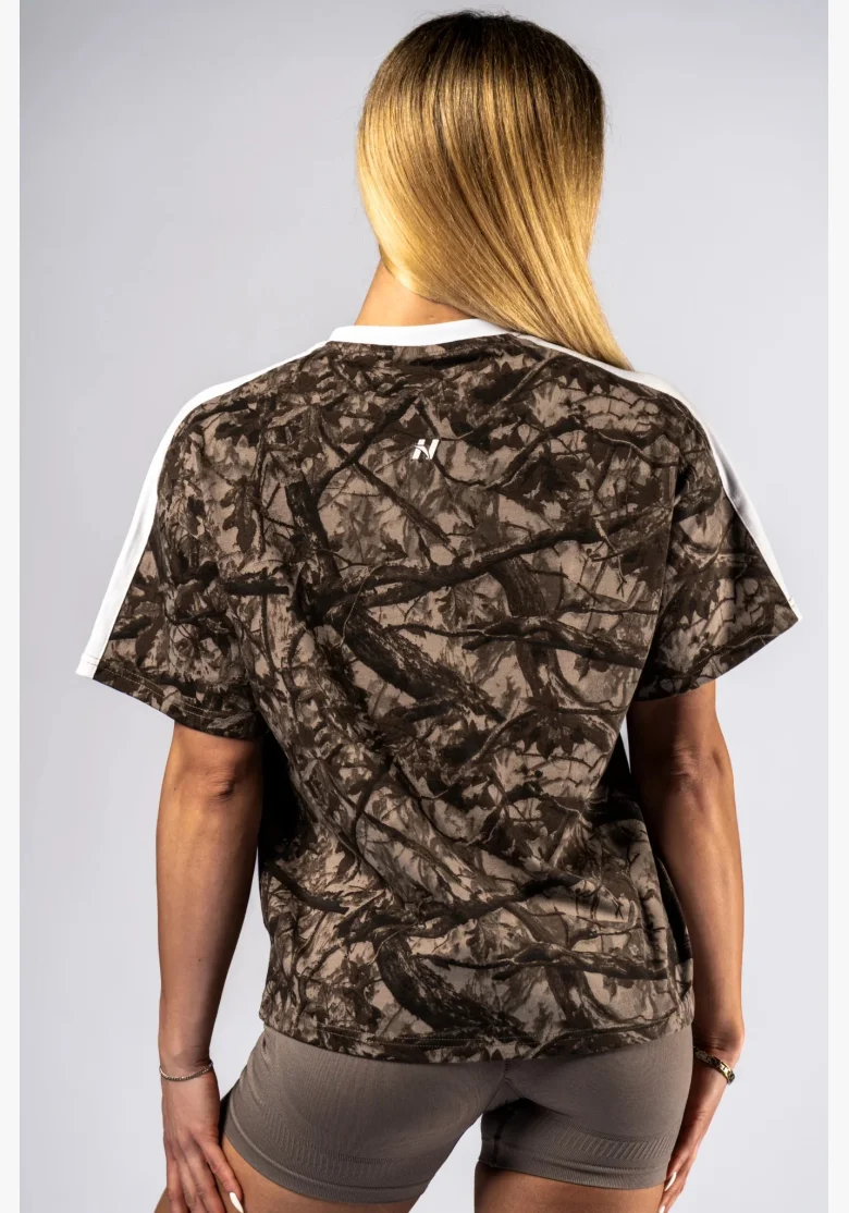 NEBBIA Relaxed fit t-shirt POWER camo beige