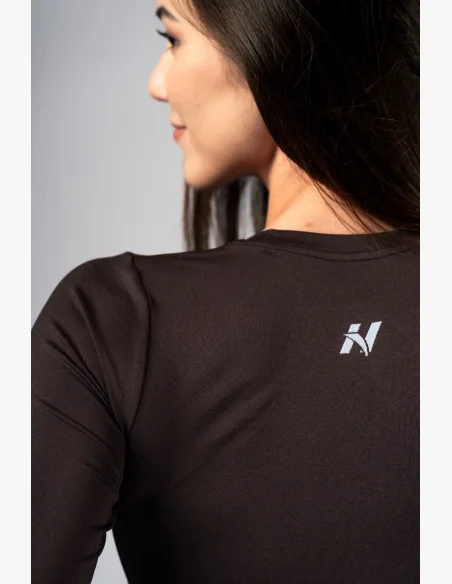 NEBBIA Seamless crop top with long sleeves POWER brown