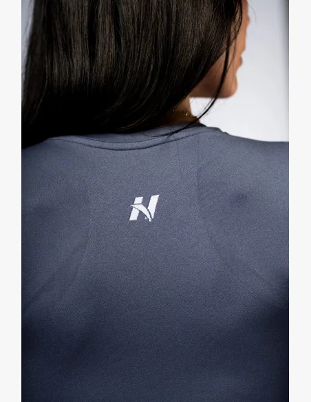 NEBBIA Seamless long-sleeve crop top POWER grey