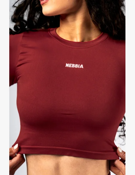 NEBBIA Seamless crop top with long sleeves POWER red