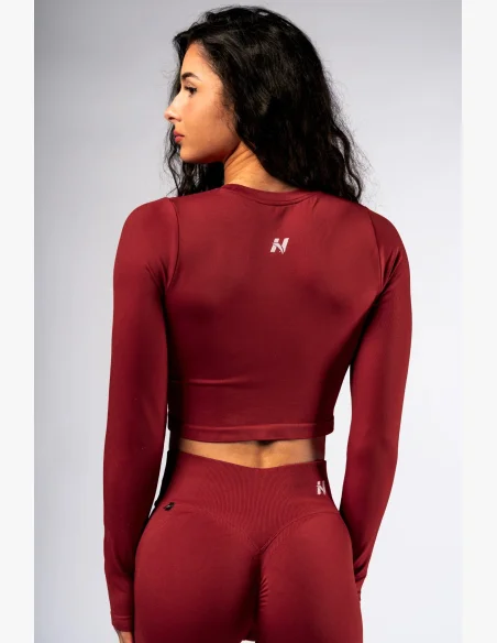 NEBBIA Seamless crop top with long sleeves POWER red