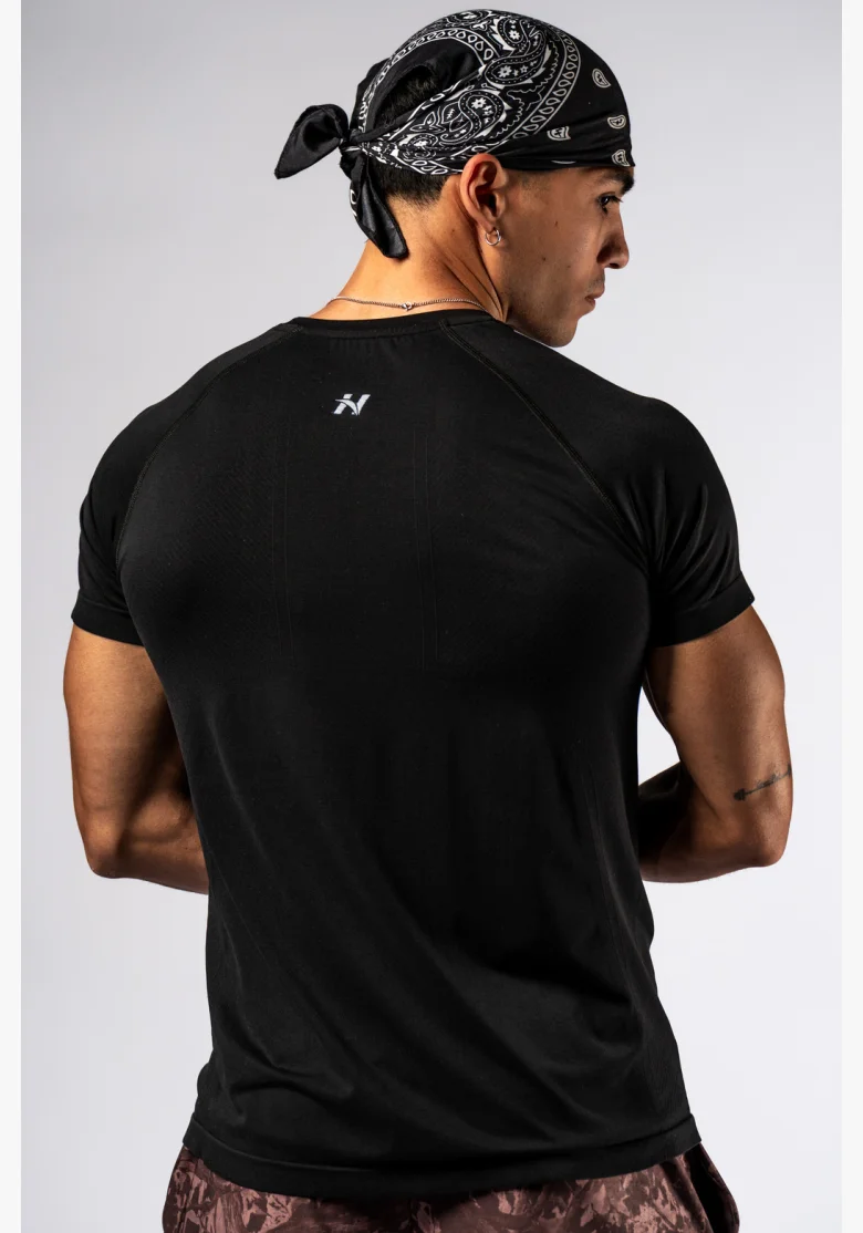 NEBBIA Seamless short-sleeved t-shirt POWER black