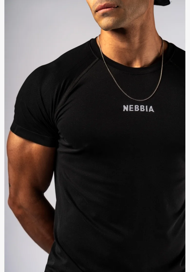 NEBBIA Seamless short-sleeved t-shirt POWER black