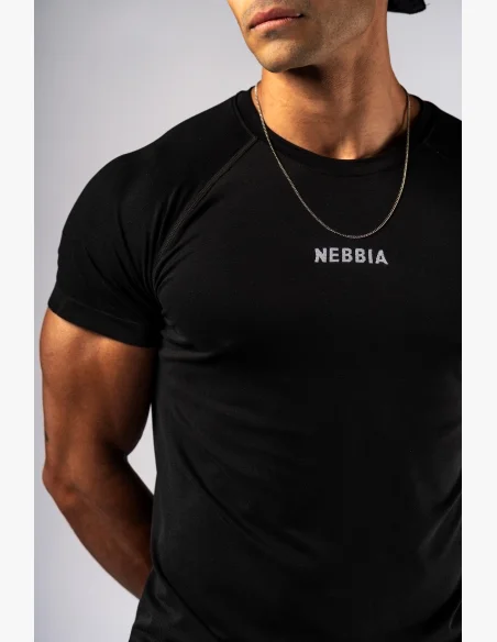 NEBBIA Seamless short-sleeved t-shirt POWER black